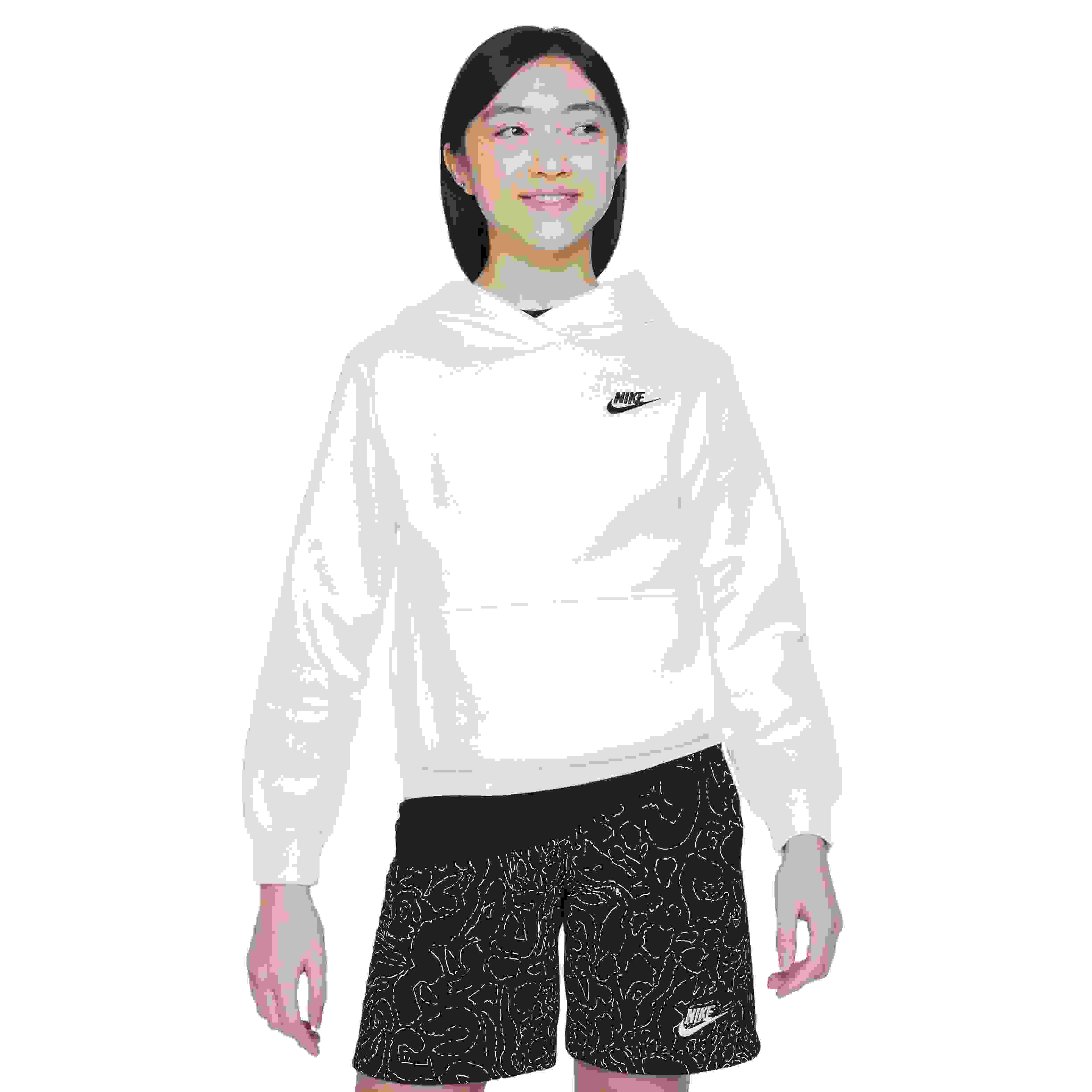 Nike Sportswear Club Fleece LBR Big Kids' White Hoodie